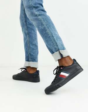 Tommy hilfiger corporate leather on sale trainers