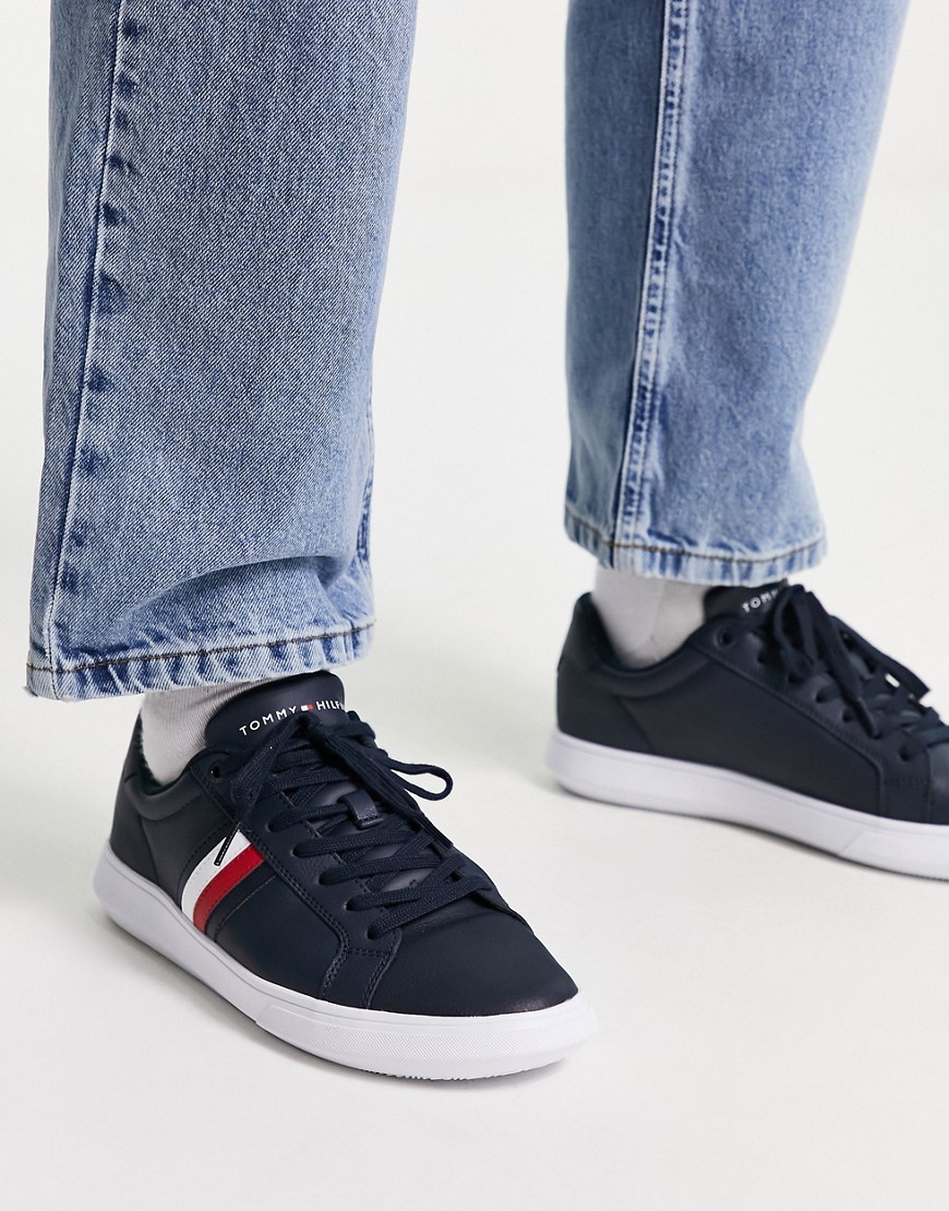 Tommy Hilfiger leather trainer in navy