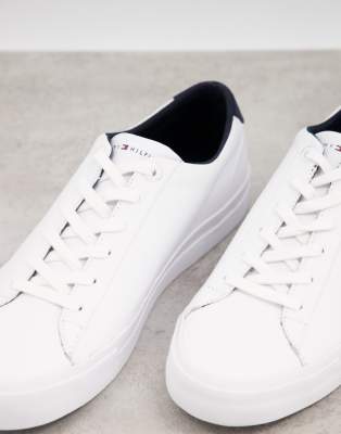 tommy hilfiger white leather trainers