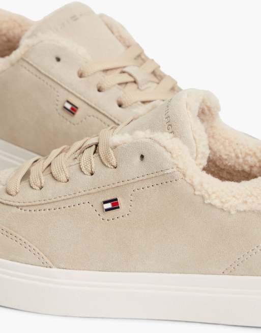 Tommy Hilfiger Leather warm lined cupsole trainers in horseradish, 6 of 7