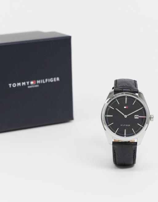 Tommy Hilfiger leather watch in black 1710439