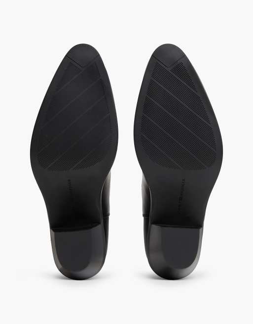 Tommy Hilfiger Leather western chelsea boots in black, 5 of 7