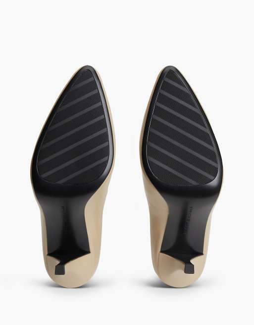 Tommy Hilfiger Leder-High-Heels mit Monogramm in Beige, 5 von 7