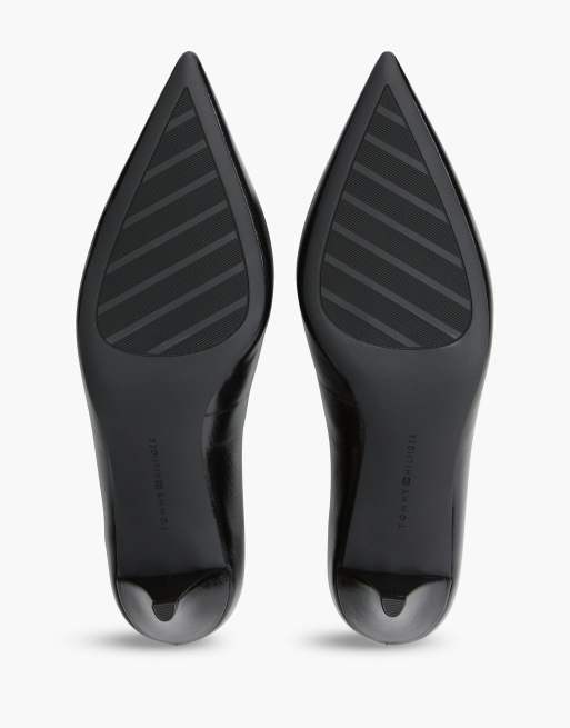 Tommy Hilfiger Leder-Kitten-Heels mit Spitze in Schwarz, 5 von 7