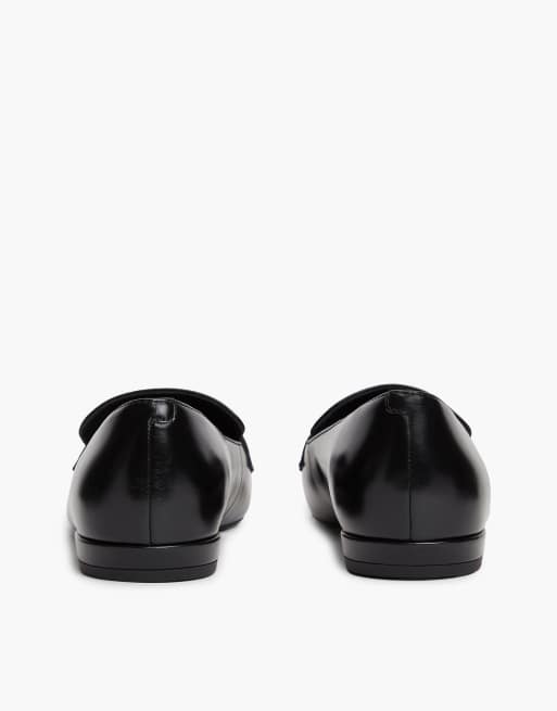 Tommy Hilfiger Leder-Pennyloafer mit spitzer Zehenpartie in Schwarz, 4 von 7