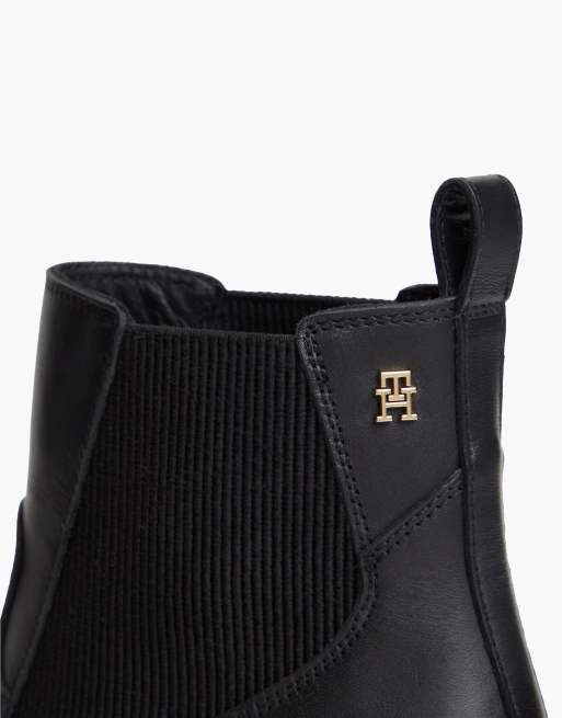 Tommy Hilfiger Leder-Western-Chelsea-Boots in Schwarz, 6 von 7