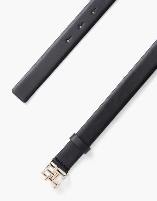 Tommy Hilfiger Ledergürtel mit TH-Monogramm-Plakette und Schnalle in Schwarz, 2 von 5