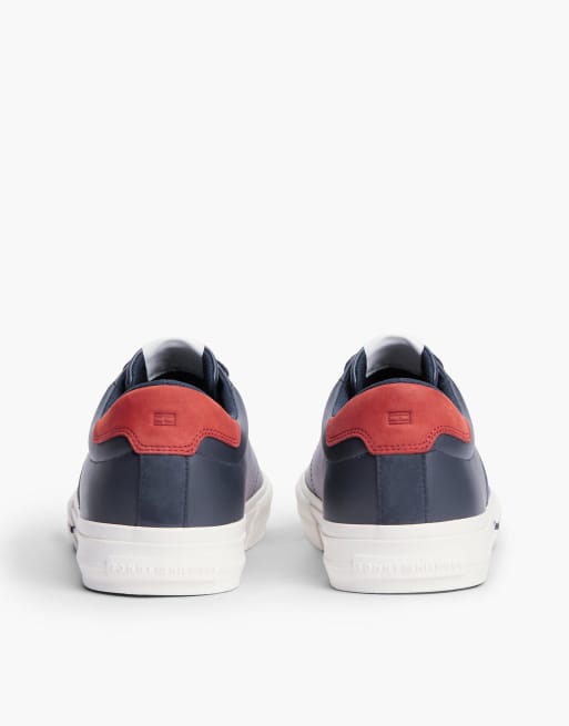 Tommy Hilfiger Ledersneaker mit Logo und Kontrastabsatz in rwb, 4 von 7