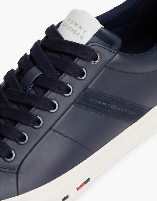 Tommy Hilfiger Ledersneaker mit Logo und Kontrastabsatz in rwb, 6 von 7