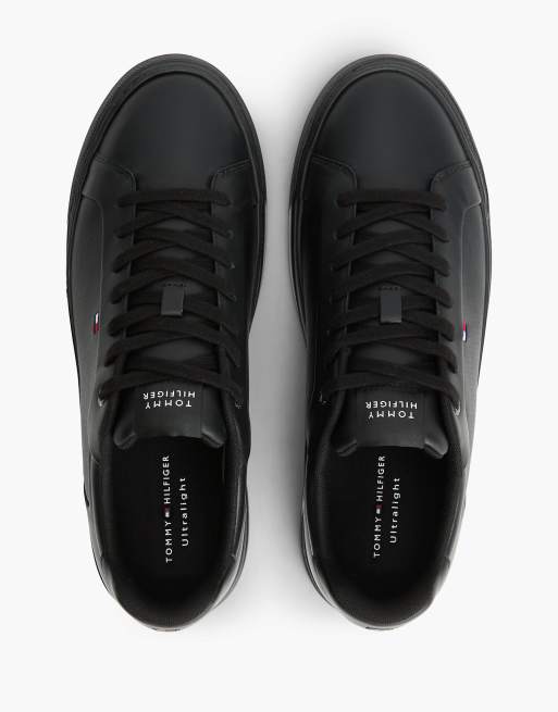Tommy Hilfiger leichte Court-Sneaker aus Leder in Triple Black, 3 von 7