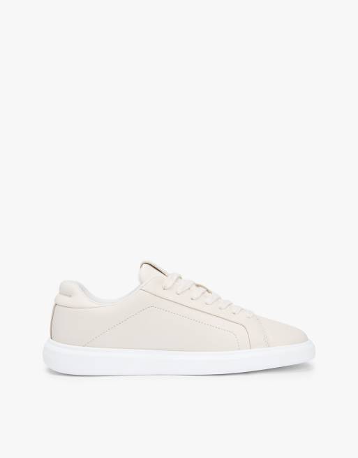 Tommy Hilfiger – Leichte Cupsole-Court-Sneaker aus Leder in Beige