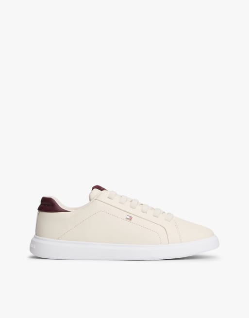 Tommy Hilfiger – Leichte Cupsole-Court-Sneaker aus Leder in Beige