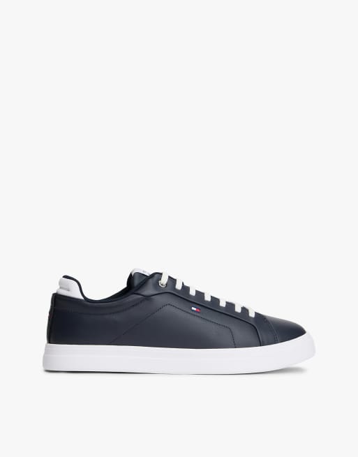 Tommy Hilfiger – Leichte Cupsole-Court-Sneaker aus Leder in Dunkelblau