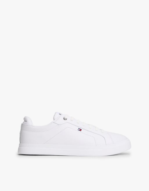 Tommy Hilfiger – Leichte Cupsole-Court-Sneaker aus Leder in Weiß