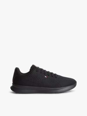 Leichte Sneaker aus Jacquard-Strick in Schwarz Schwarz 41