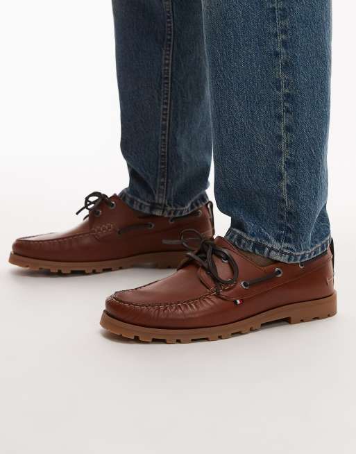 Tommy Hilfiger - Leren bootschoenen in bruin, 4 van 4