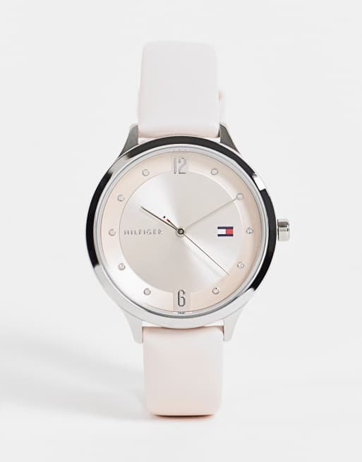 Tommy Hilfiger - Leren dameshorloge in roze 1782429