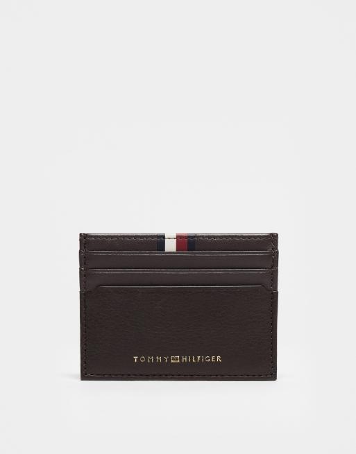 Tommy Hilfiger - Leren kaarthouder in bruin