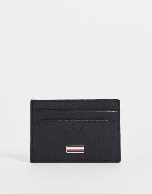 Tommy Hilfiger - Leren kaarthouder in zwart