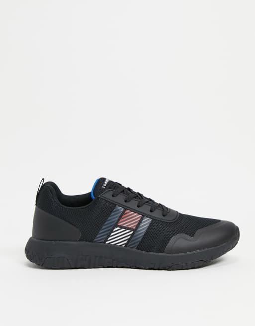 Tommy Hilfiger - Lette løbesko med logo og sideflag i sort