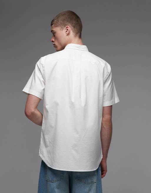 Tommy Hilfiger light oxford short sleeve shirt in white, 3 of 5