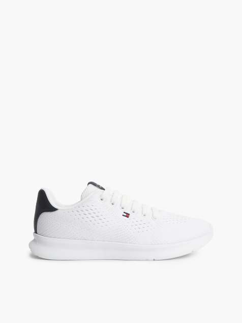 Tommy Hilfiger Lightweight jacquard knit trainers in white - view 1