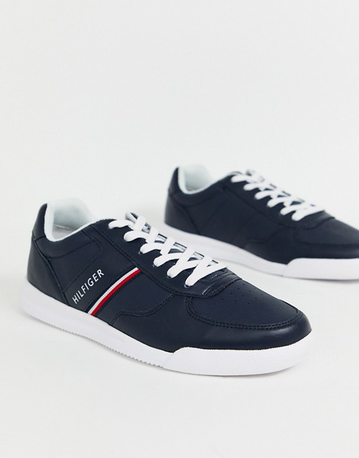 Tommy Hilfiger lightweight leather trainer in navy