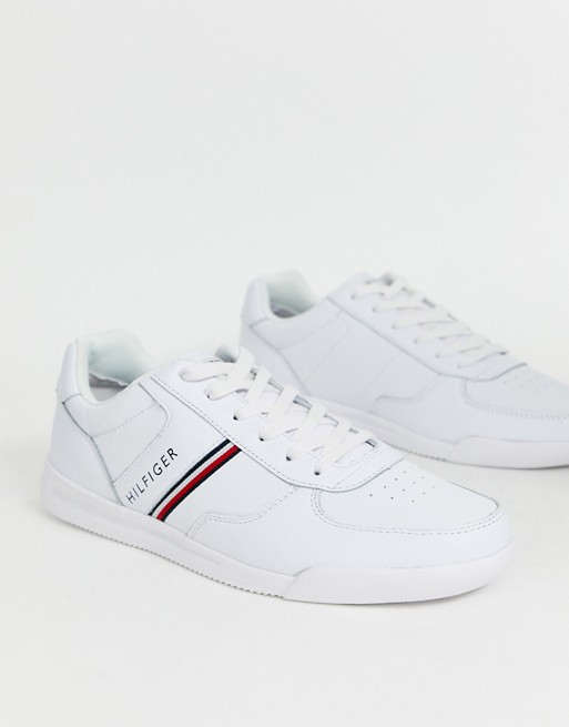 Tommy Hilfiger lightweight leather trainer in white