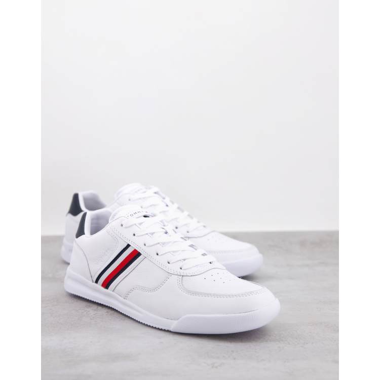 Tommy hilfiger black lightweight leather store flag trainers