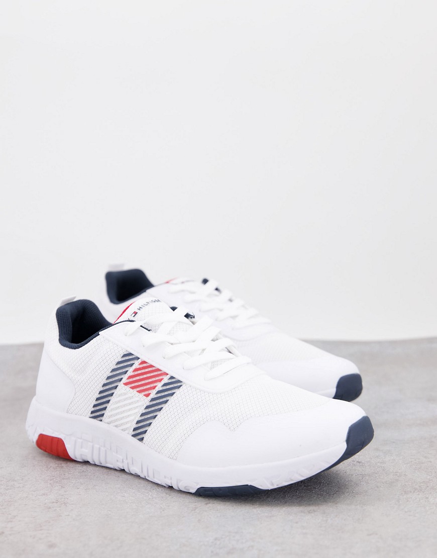 Tommy Hilfiger lightweight runner trainer with side flag logo in white
