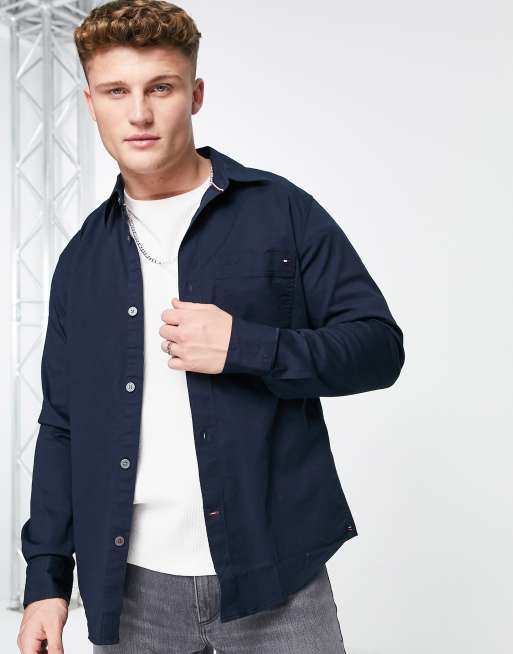 Tommy Hilfiger lightweight twill overshirt in navy