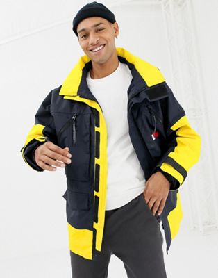 Tommy Hilfiger limited sailing colourblock parka jacket in navy/yellow