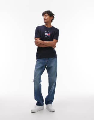 Tommy Hilfiger Linear Flag Graphic T-shirt In Blue