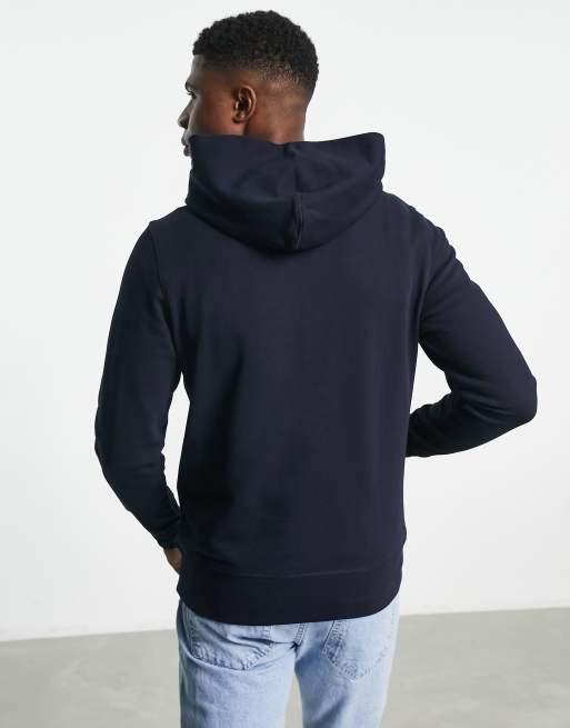 Tommy Hilfiger linear flag logo hoodie in navy