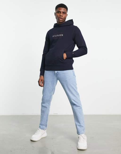 Tommy hilfiger linear discount logo crewneck sweatshirt