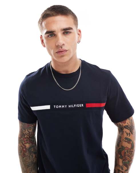 Tommy Hilfiger linear flag t-shirt in navy - view 1