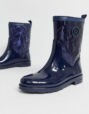 tommy hilfiger blue rain boots