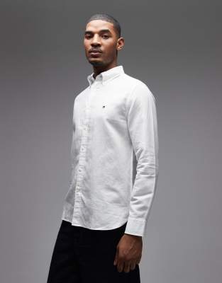 Tommy Hilfiger linen blend shirt in white