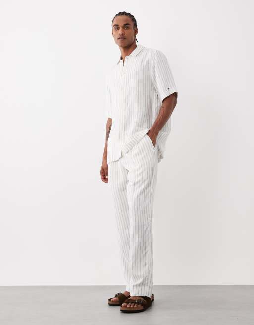 Tommy Hilfiger linen mix shirt in white (part of a set), 2 of 5