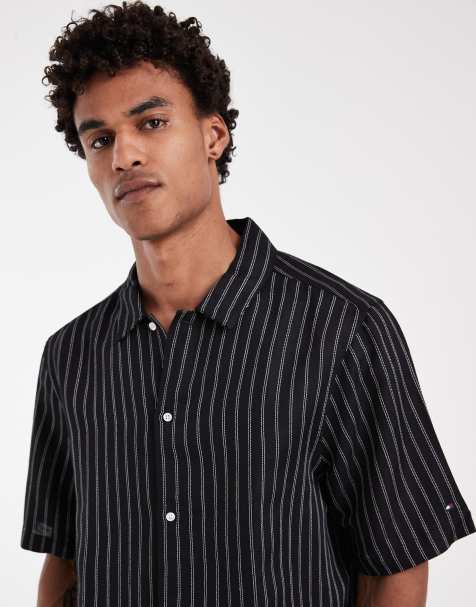 Tommy Hilfiger linen shirt co-ord in black - view 1