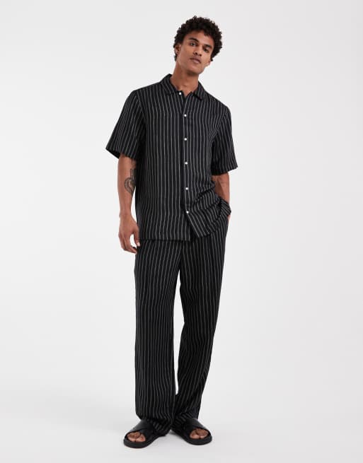 Tommy Hilfiger linen shirt co-ord in black, 4 of 5