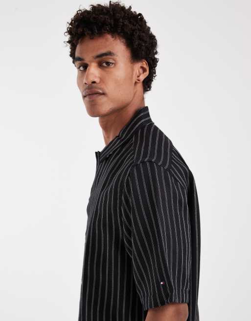 Tommy Hilfiger linen shirt co-ord in black, 5 of 5
