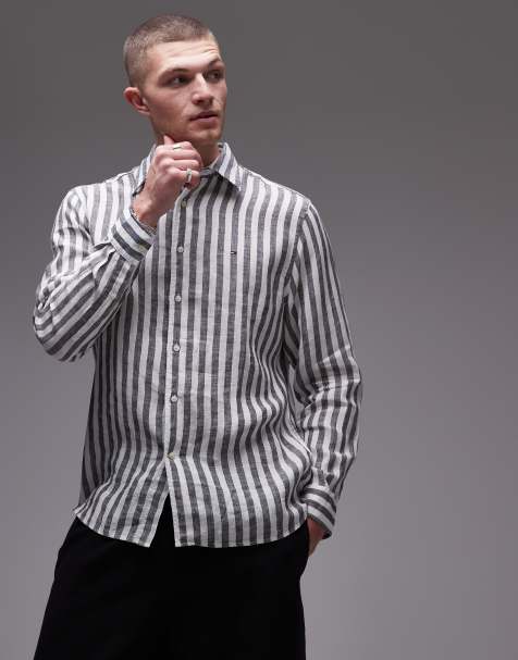 Tommy Hilfiger linen shirt in black stripe - view 1
