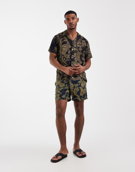 Tommy Hilfiger linen short sleeve shirt co-ord in navy floral print, 2 of 5