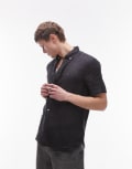[Tommy Hilfiger] Tommy Hilfiger linen short sleeve shirt in black M Black