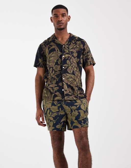 Tommy Hilfiger linen shorts co-ord in navy floral print, 2 of 5