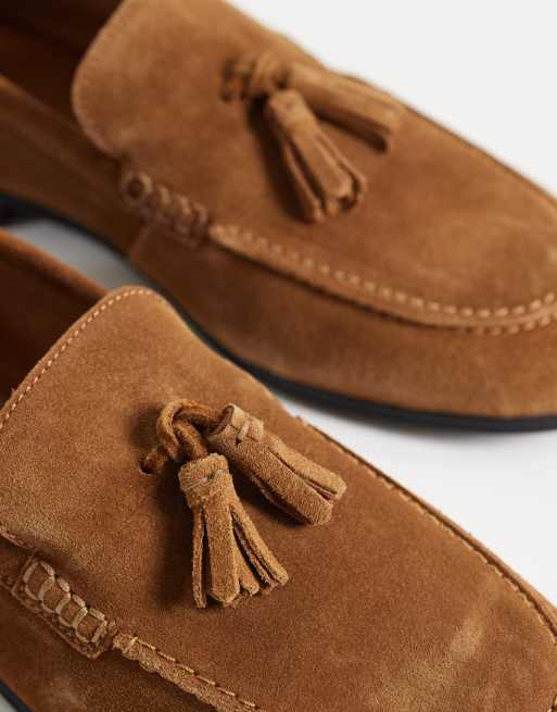 Tommy Hilfiger – Loafer aus flexiblem Wildleder in Ingwerbraun mit Quasten, 3 von 4