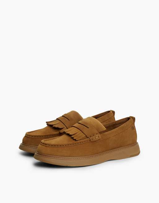 Tommy Hilfiger Loafer aus Wildleder mit Fransen in Braun, 2 von 7