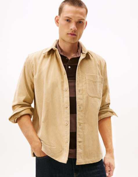 Tommy Hilfiger – Locker geschnittene Hemdjacke aus Cord in Beige - view 1