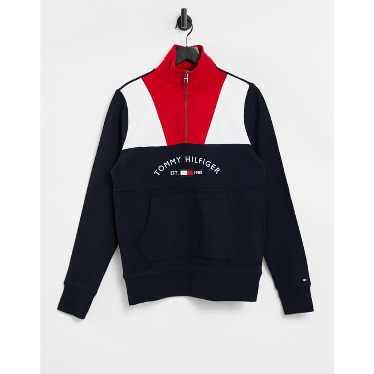 Tommy hilfiger colour hot sale blocked logo sweatshirt